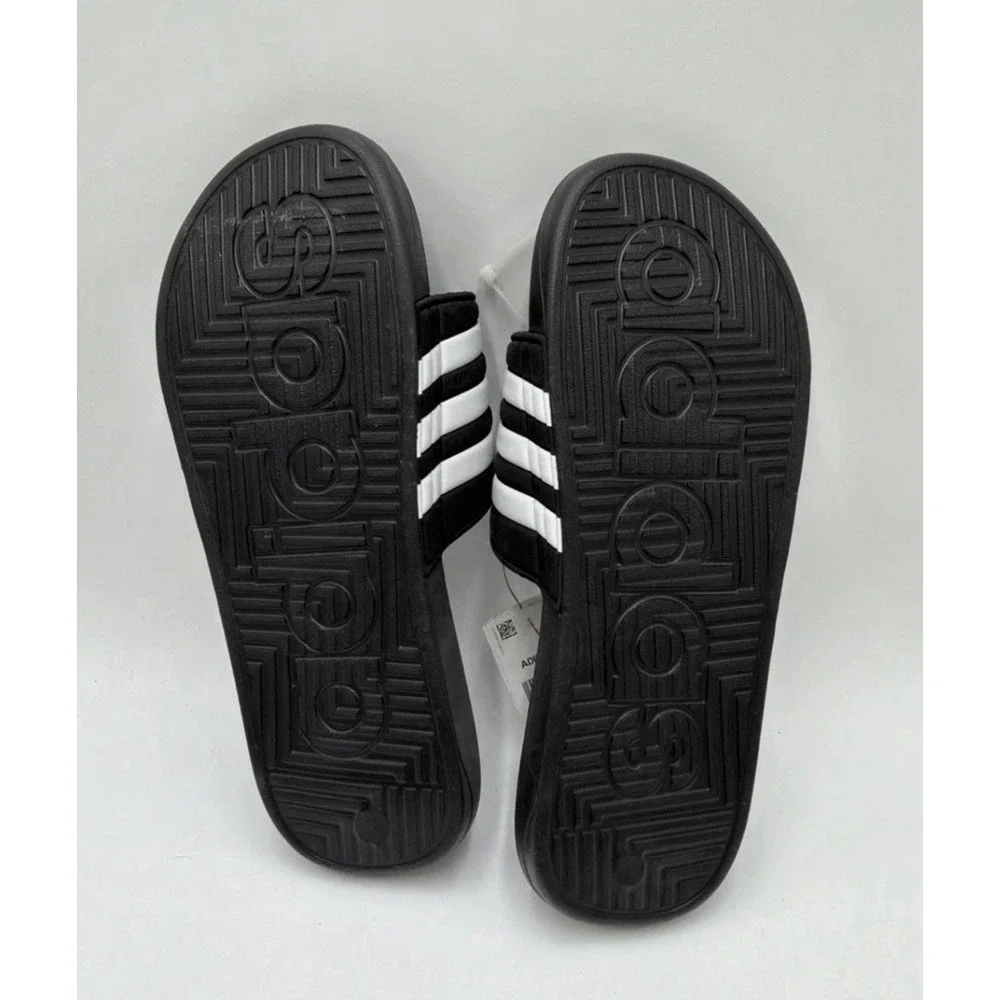 adidas Adissage Slide Black/White Mens Size 13 New With Tags